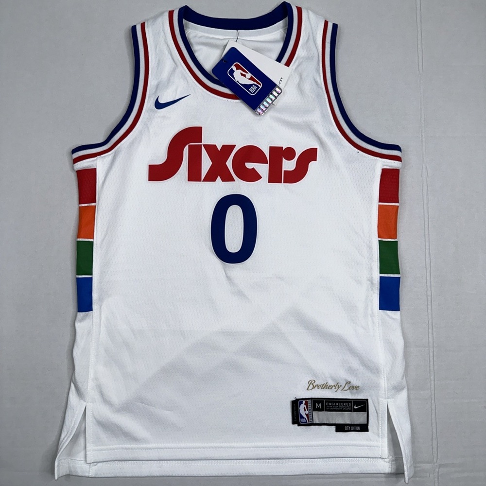 Nike Swingman Tyrese Maxey #0 NBA Philadelphia 76ers City Edition Youth Jersey M